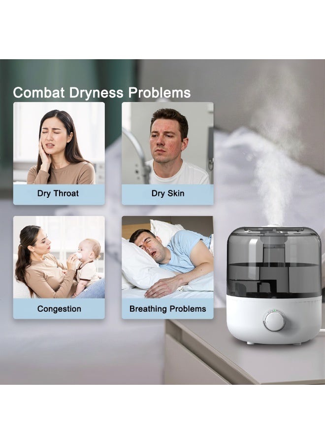 آي توما مرطب هواء للغرف الكبيرة، مرطب هواء 3 لتر لغرفة النوم، موزع روائح، وظيفة الزيوت العطرية، ضباب بارد بالموجات فوق الصوتية، ضوضاء أقل، مقبض قابل للتعديل 360 درجة، إيقاف تلقائي، مرطبات لأي غرفة - Image 4